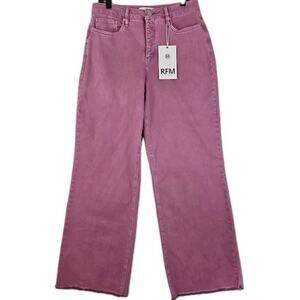 RFM ~Woman Size 13/31~ French Rose High Rise Garment Dye Wide Leg Jeans NWT.